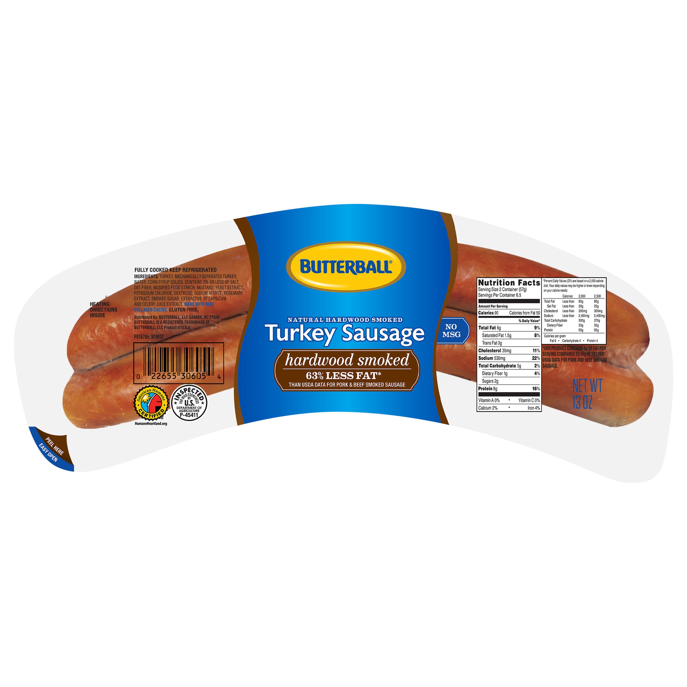 Natural Hardwood Smoked Turkey Sausage Butterball Natural Hardwood Smoked Turkey Sausage Butterball