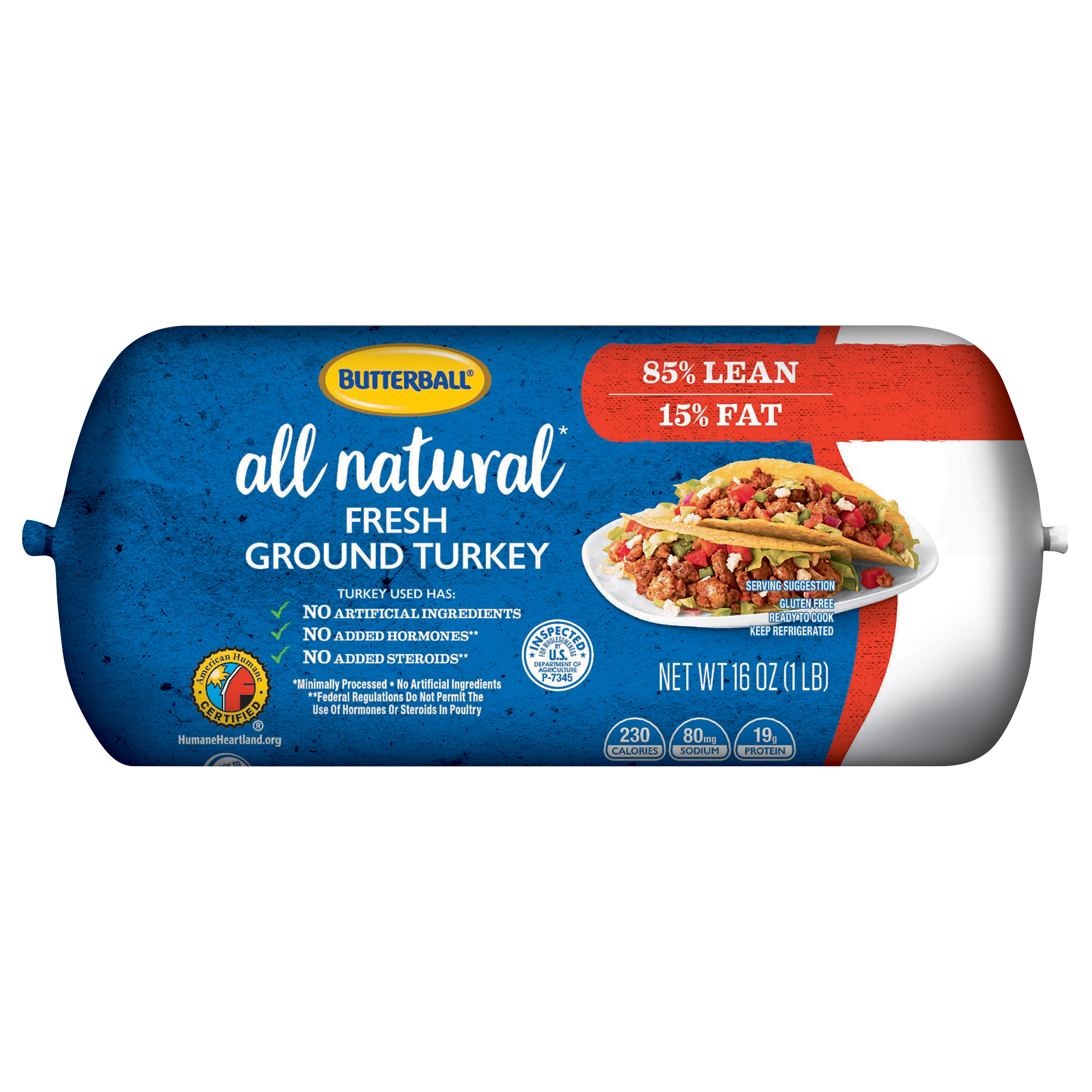 Fresh All Natural* Ground Turkey 85/15 Roll Image of Fresh All Natural* Ground Turkey 85/15 Roll