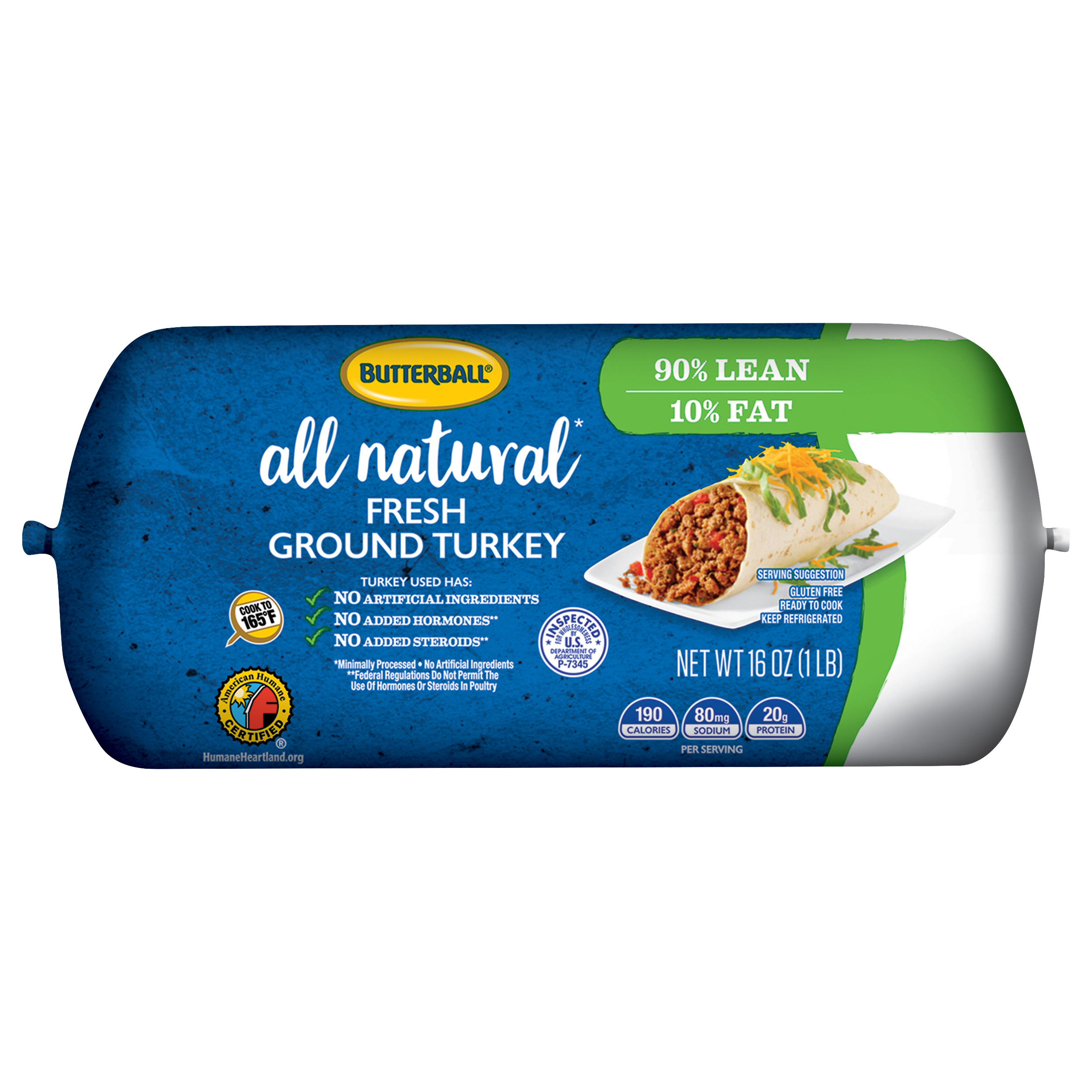 Fresh All Natural* Ground Turkey 90/10 Roll Image of Fresh All Natural* Ground Turkey 90/10 Roll