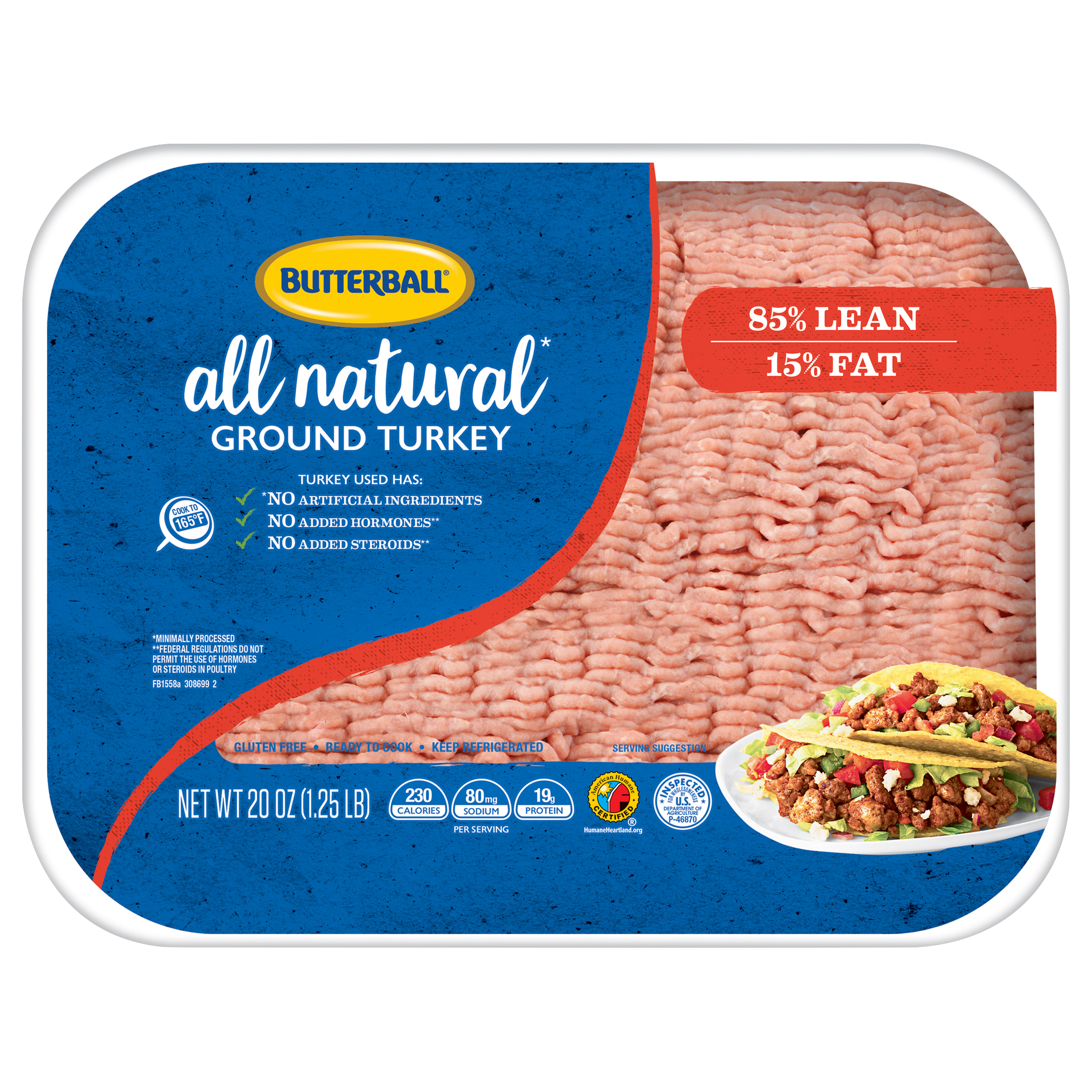 Fresh All Natural* Ground Turkey 85/15 Image of Fresh All Natural* Ground Turkey 85/15