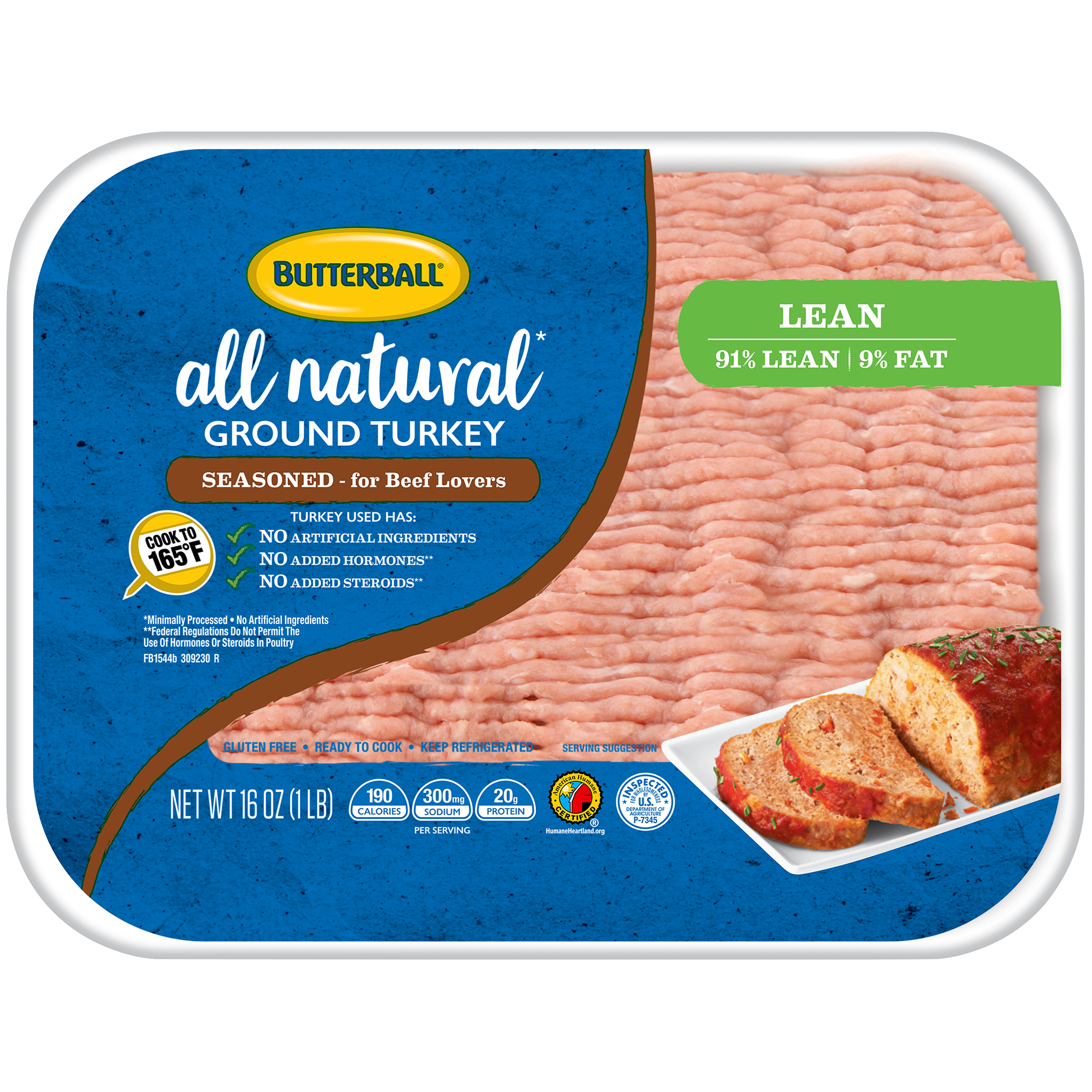 Fresh Seasoned All Natural* Ground Turkey 91/9 Image of Fresh Seasoned All Natural* Ground Turkey 91/9
