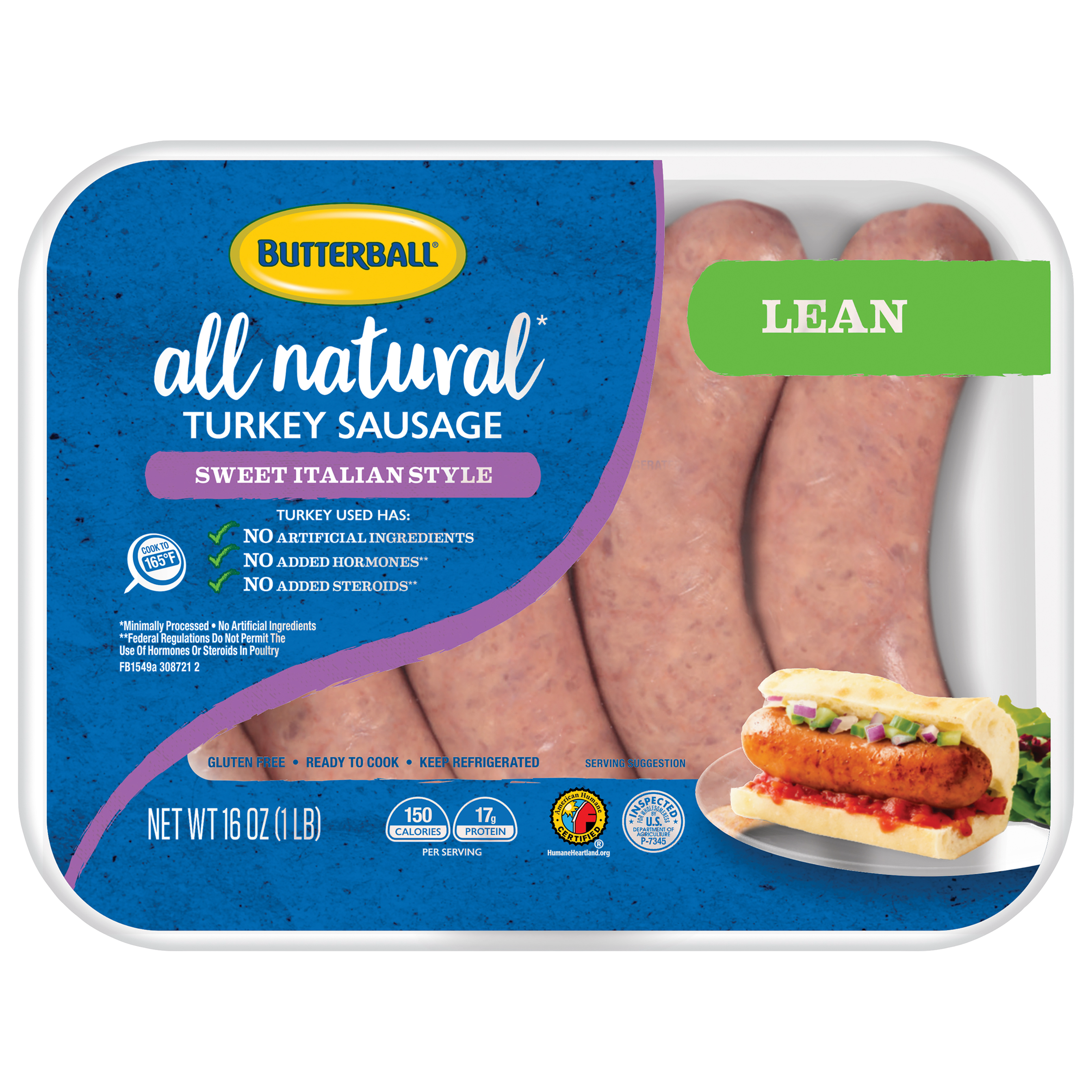 Sweet Italian Turkey Sausage 4 oz. Grillers - Swiss Villa