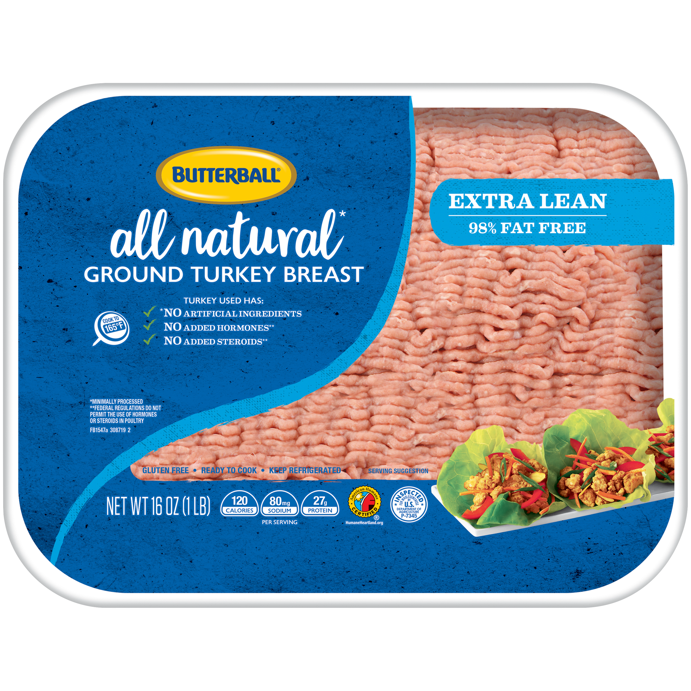 Fresh All Natural* Extra Lean Ground Turkey Breast 98/2 Image of Fresh All Natural* Extra Lean Ground Turkey Breast 98/2