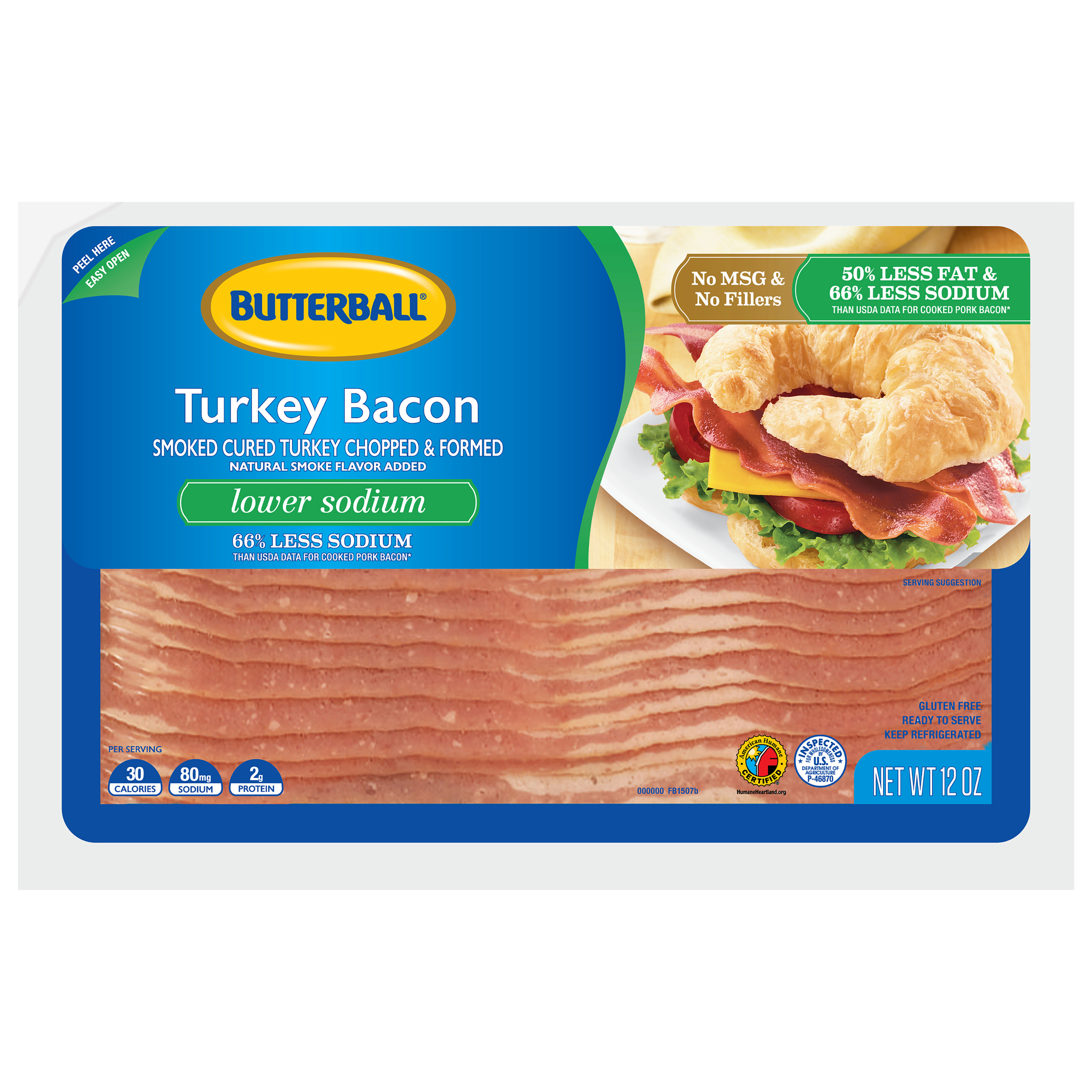 Columbus turkey bacon calories