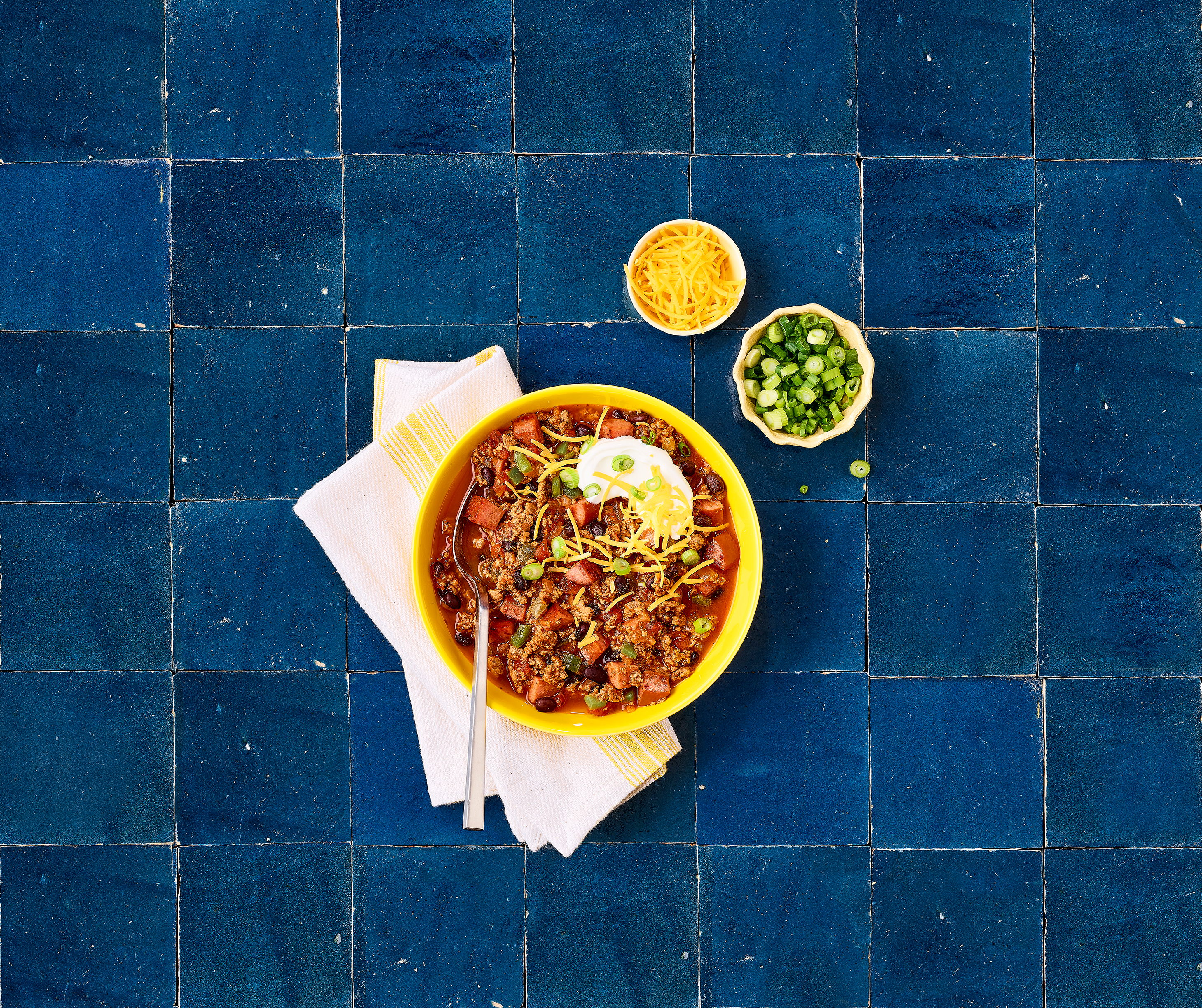 TurkeyChili_Toppings_890 Turkey Chili with Toppings
