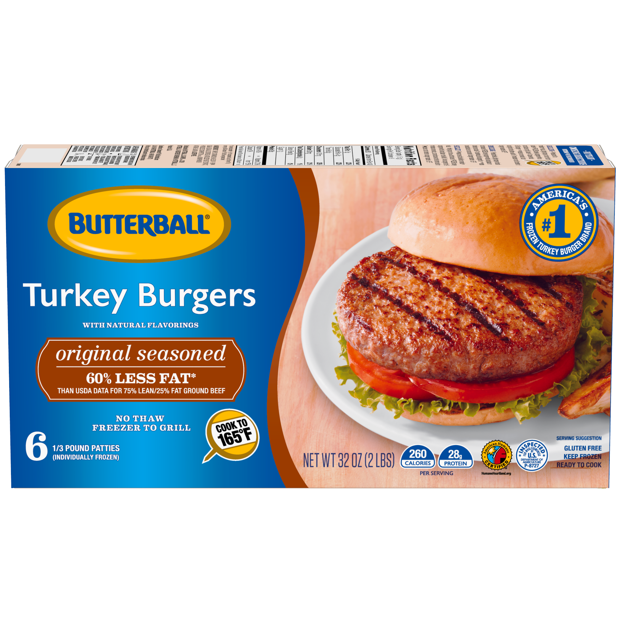 Original Seasoned Frozen Turkey Burgers