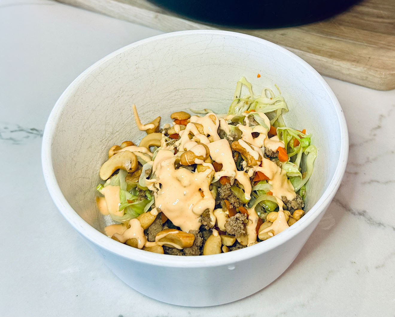 Emily's Egg Roll in a Bowl Image of Emily's Egg Roll in a Bowl.