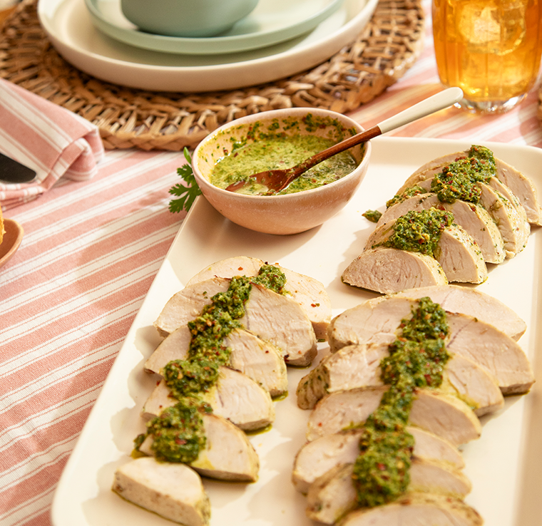 Grilled Turkey Breast Tenderloin with Chimichurri Sauce