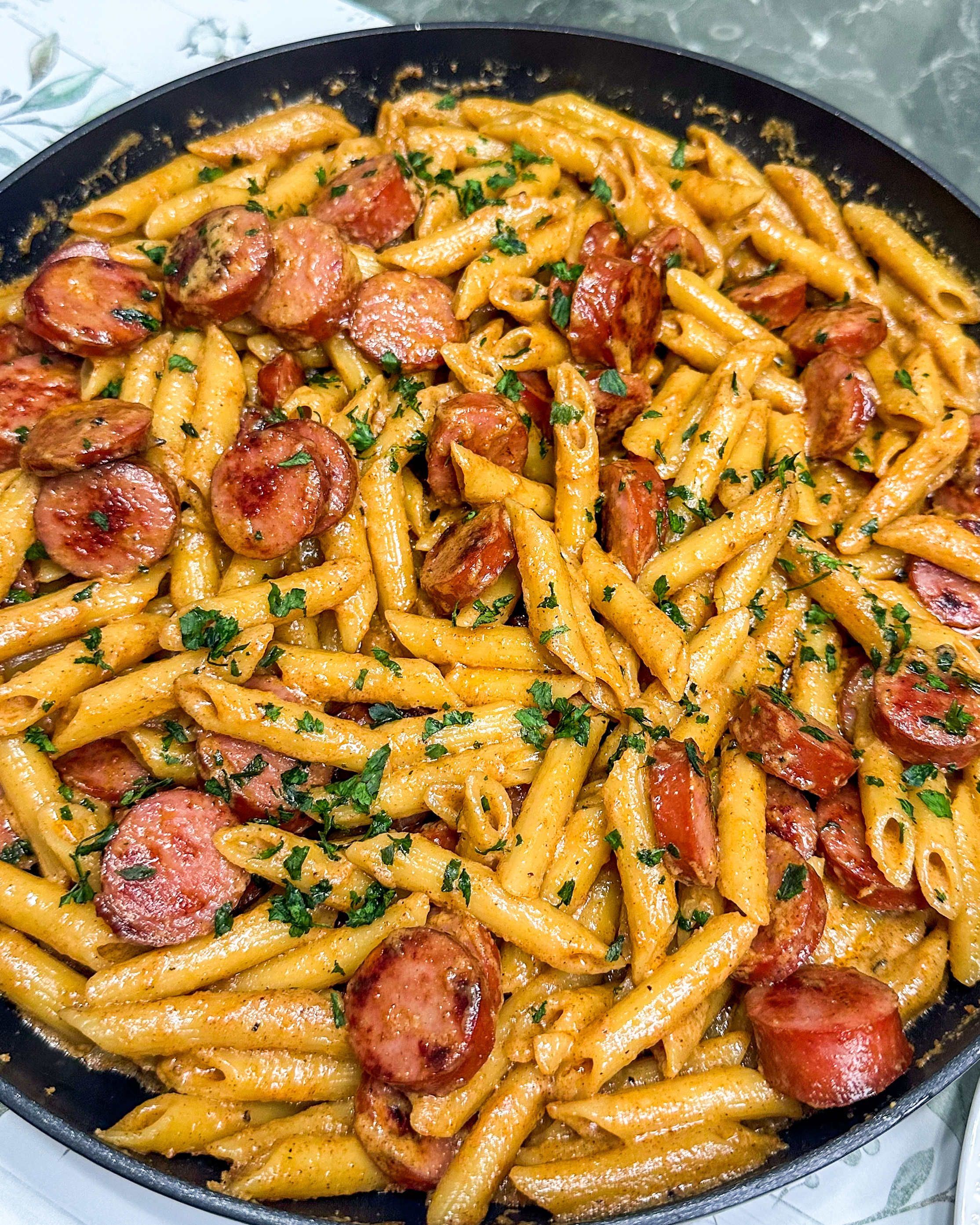 Smoked Sausage Cajun Alfredo Pasta