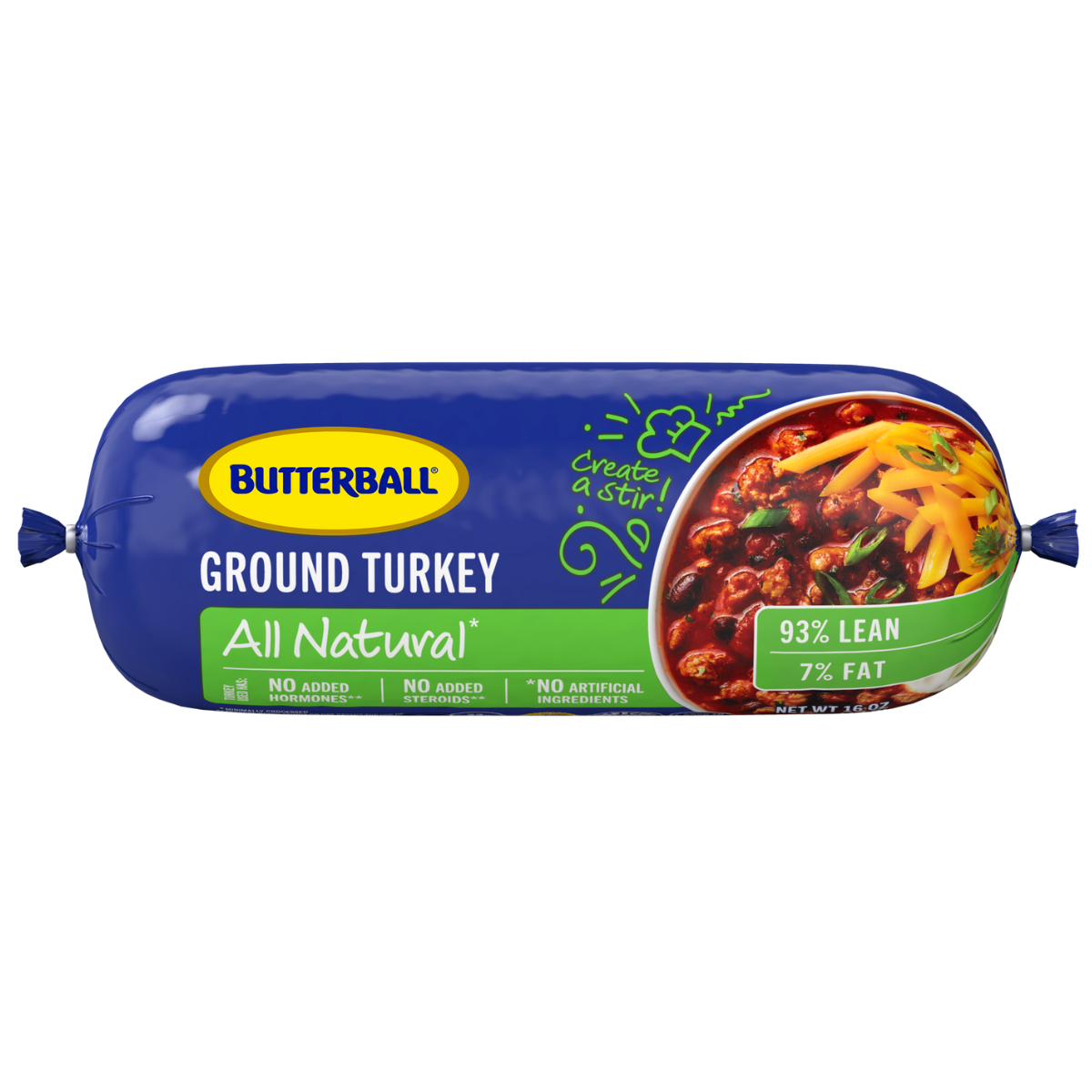 Fresh All Natural* Ground Turkey 93/7 Roll Fresh All Natural* Ground Turkey 93/7 Roll