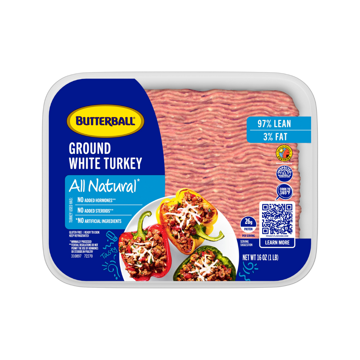 Fresh All Natural* Extra Lean Ground White Turkey 97/3 Fresh All Natural* Extra Lean Ground White Turkey 97/3