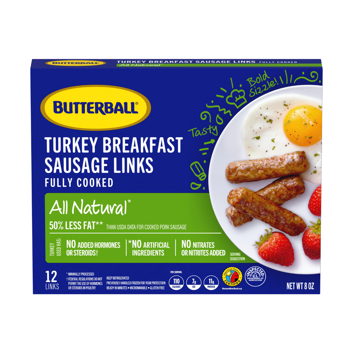 All Natural* Turkey Breakfast Sausage Links Butterball Frozen Fully Cooked Turkey Breakfast Sausage Links