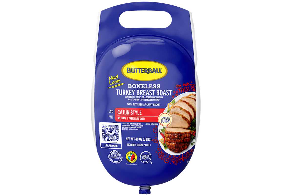 Boneless Frozen Cajun Turkey Breast Roast Image of Boneless Frozen Cajun Turkey Breast Roast.