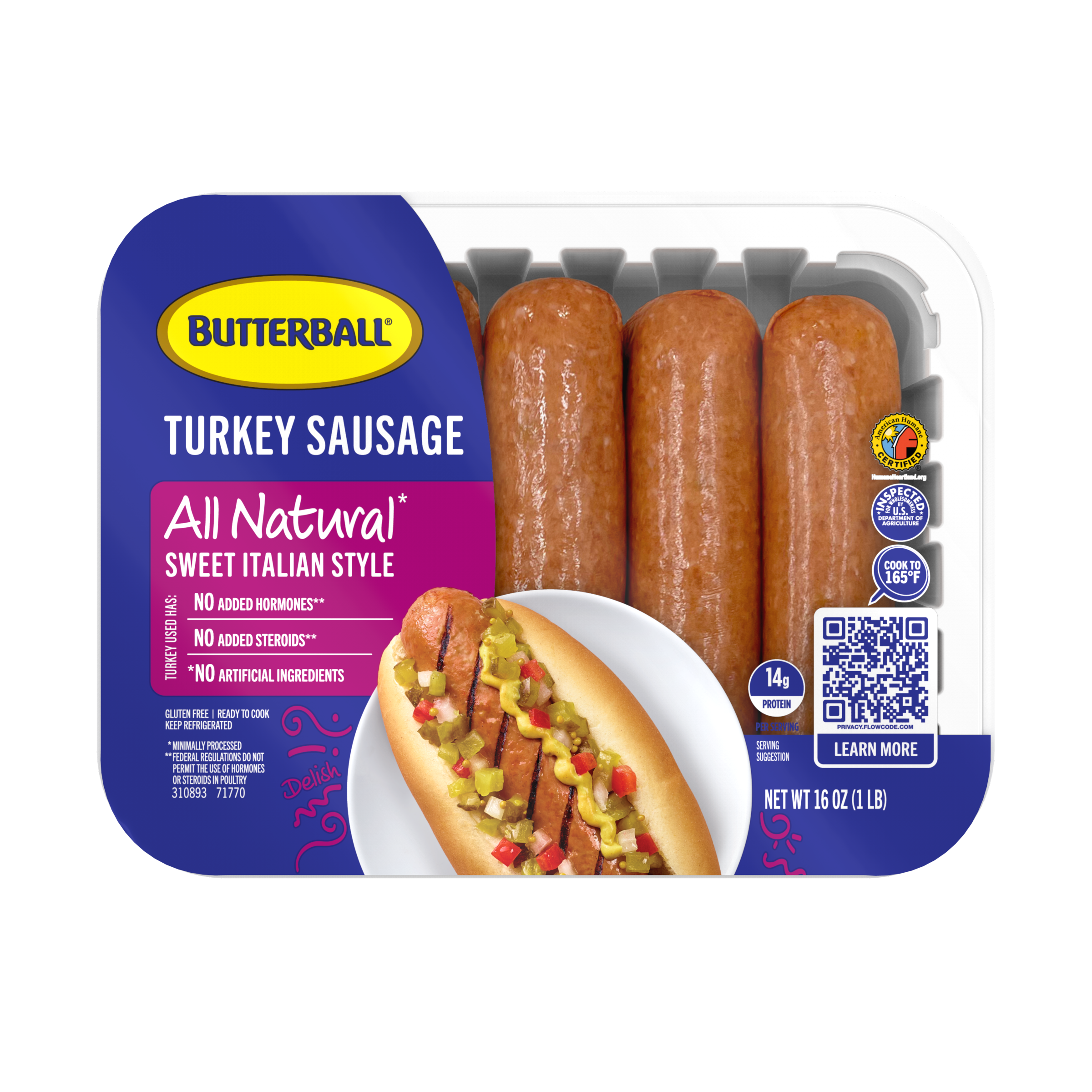 Fresh Sweet Italian Turkey Sausage Image of Fresh Sweet Italian Turkey Sausage.