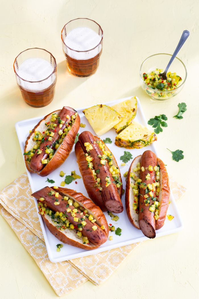 Image of Grilled Turkey Sausage with Pineapple Relish Image of Grilled Turkey Sausage with Pineapple Relish