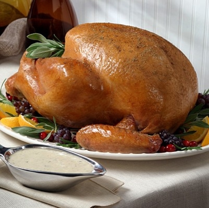 Image of Roasted Turkey with Mushroom Herb Sauce