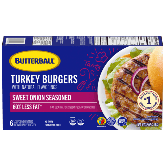 Sweet Onion Seasoned Frozen Turkey Burgers