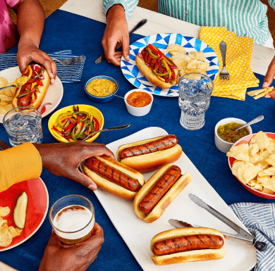 Grilled Hearty Links with Fixings