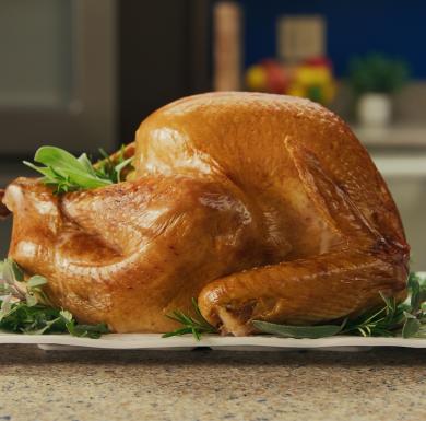 Cooked turkey on a platter