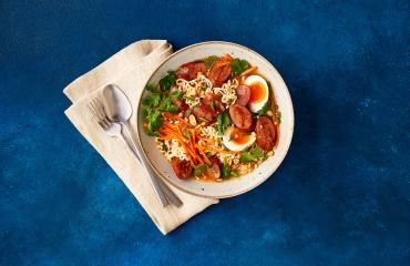 Spicy Turkey Sausage Ramen with Egg