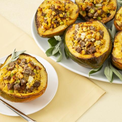 Image of Make Ahead Turkey Sausage-Stuffed Acorn Squash 