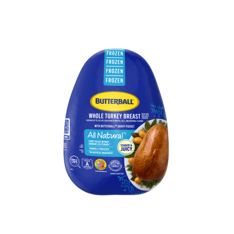 BB Frozen Bone-In Turkey Breast in 10x17 bag, tender and flavorful, perfect for roasting or baking.
