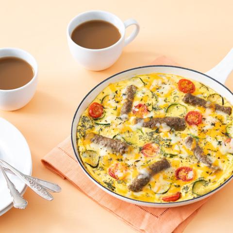 Image of Easy Skillet Sausage and Egg Bake with Sausage Links