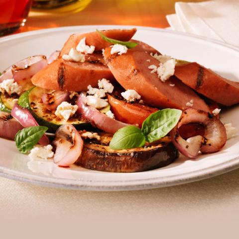 Image of Smoked Sausage with Mediterranean-Style Vegetables
