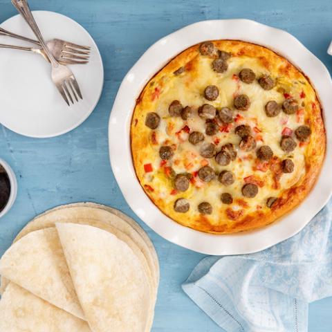 Image of Turkey Sausage Tortilla Breakfast Bake