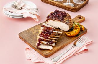 Image of a Grilled Turkey Breast with Cranberry-Jalapeño Hot Sauce