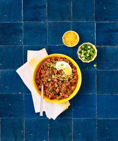 Turkey Chili with Toppings