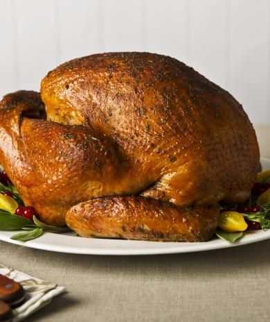 Herb Rubbed turkey on a plate 