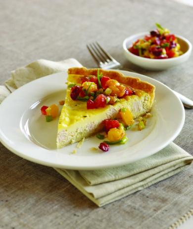 Image of El Paso Turkey Quiche with Mango Dried Cranberry Tomato Salsa