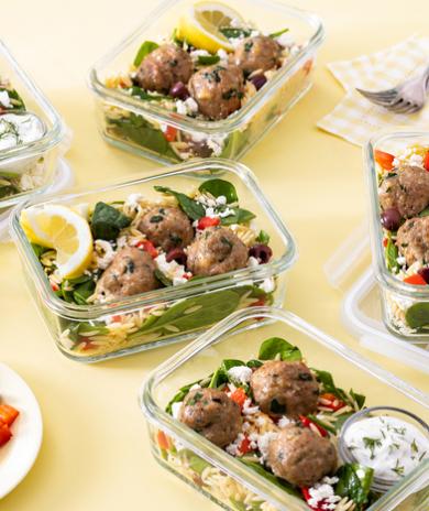 Image of Greek Turkey Meatballs with Lemony Orzo