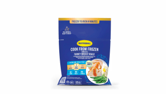 Cook from Frozen Butterball turkey breast roast in a blue bag with the description "Freezer to oven in minutes"