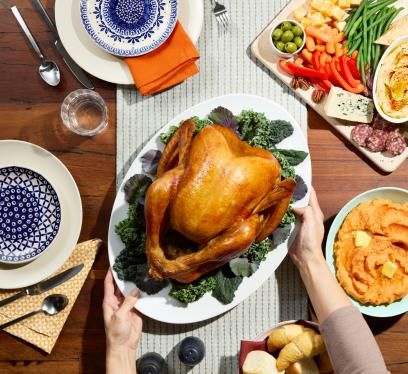 Overhead glipse of a turkey feast