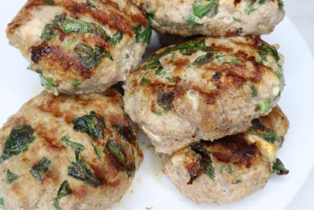 Image of Spinach & Feta Turkey Burgers.