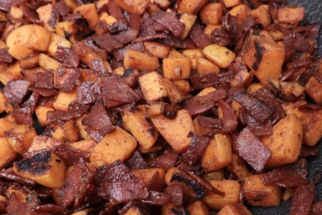  Maple Turkey Bacon Sweet Potato Hash