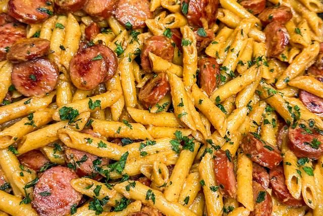 Smoked Sausage Cajun Alfredo Pasta